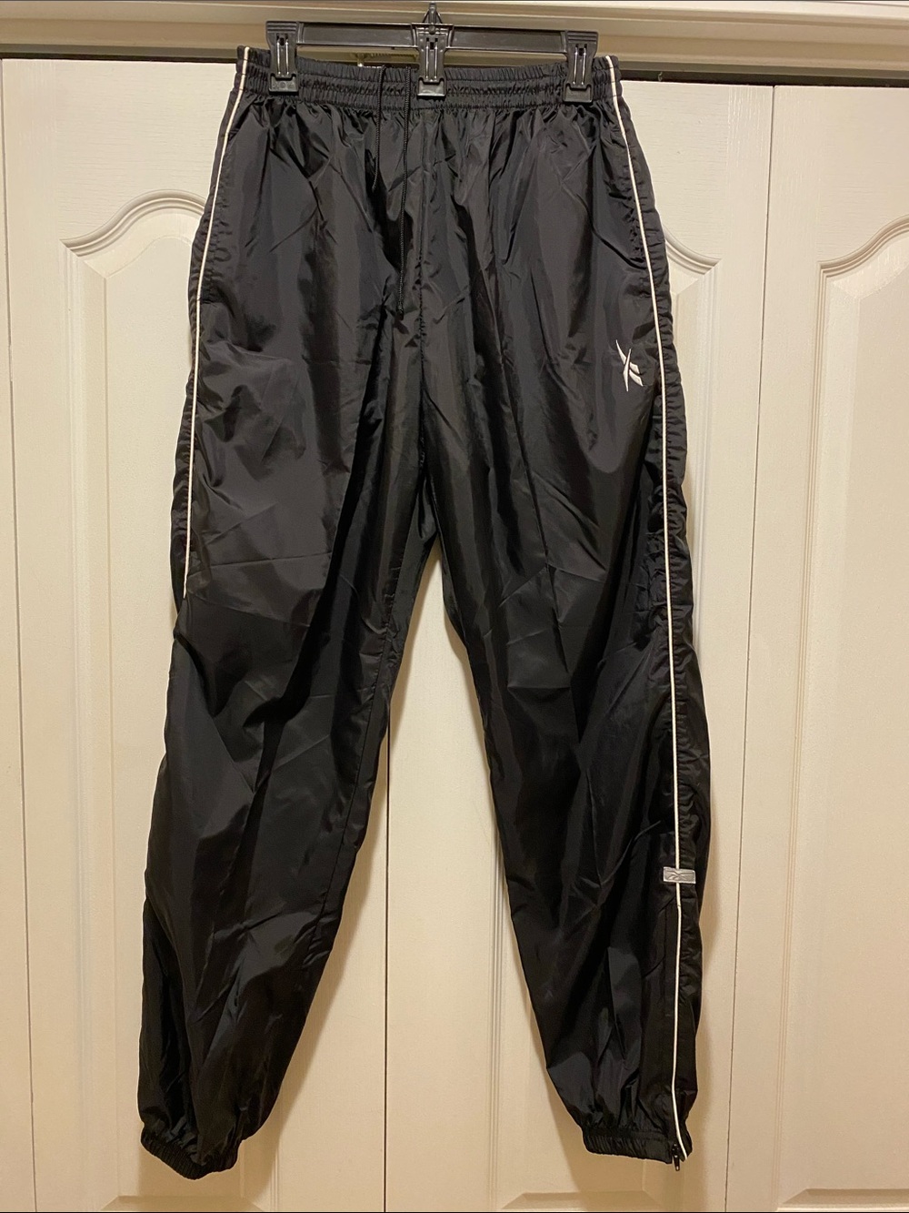 Reebok Black Joggers with White Piping